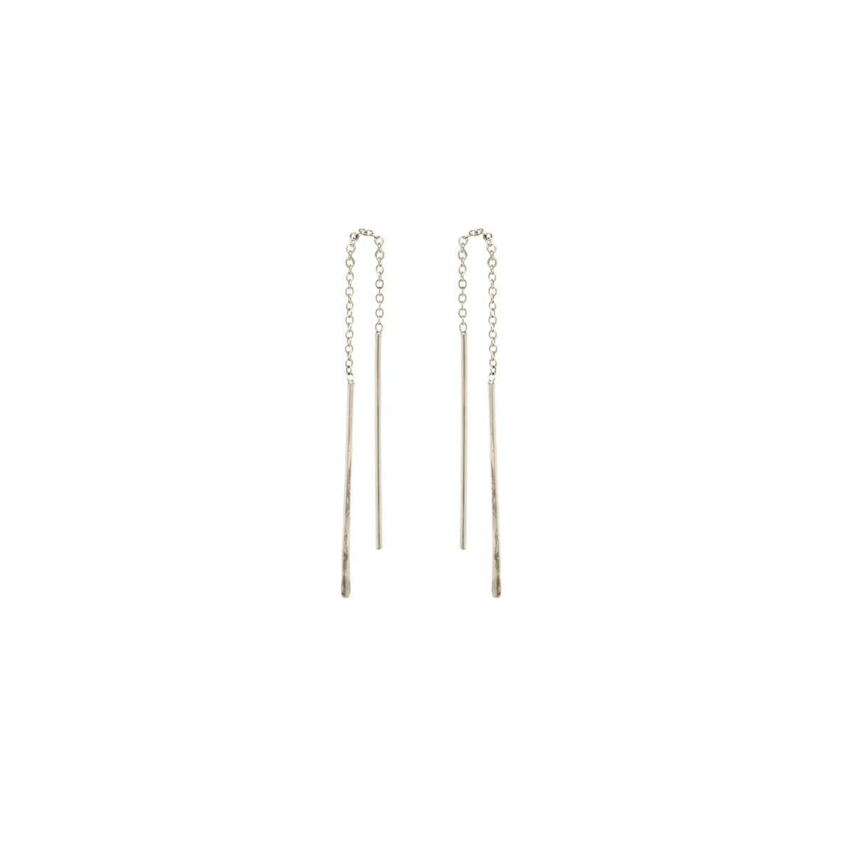 14k Hammered Short Wire Threader Earrings