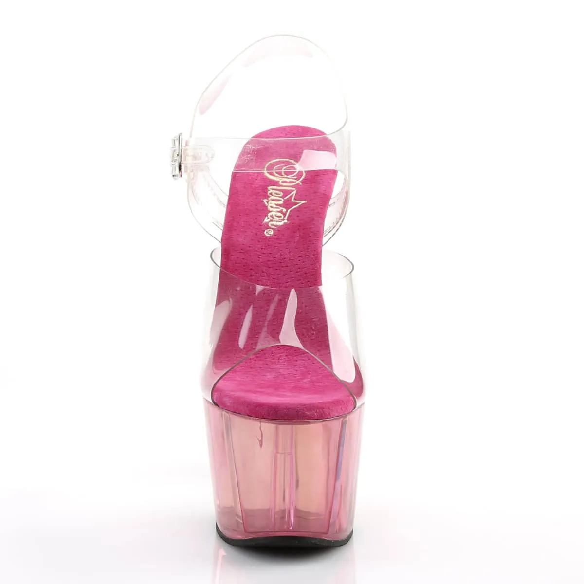 ADORE-708MCT Clear & Pink Ankle Peep Toe High Heel