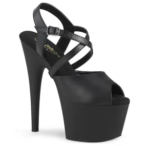 ADORE-724 Black Ankle Peep Toe High Heel