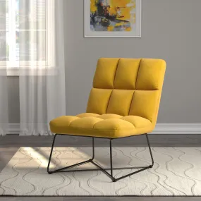 Armless Upholstered Accent Chair Yellow - 903837