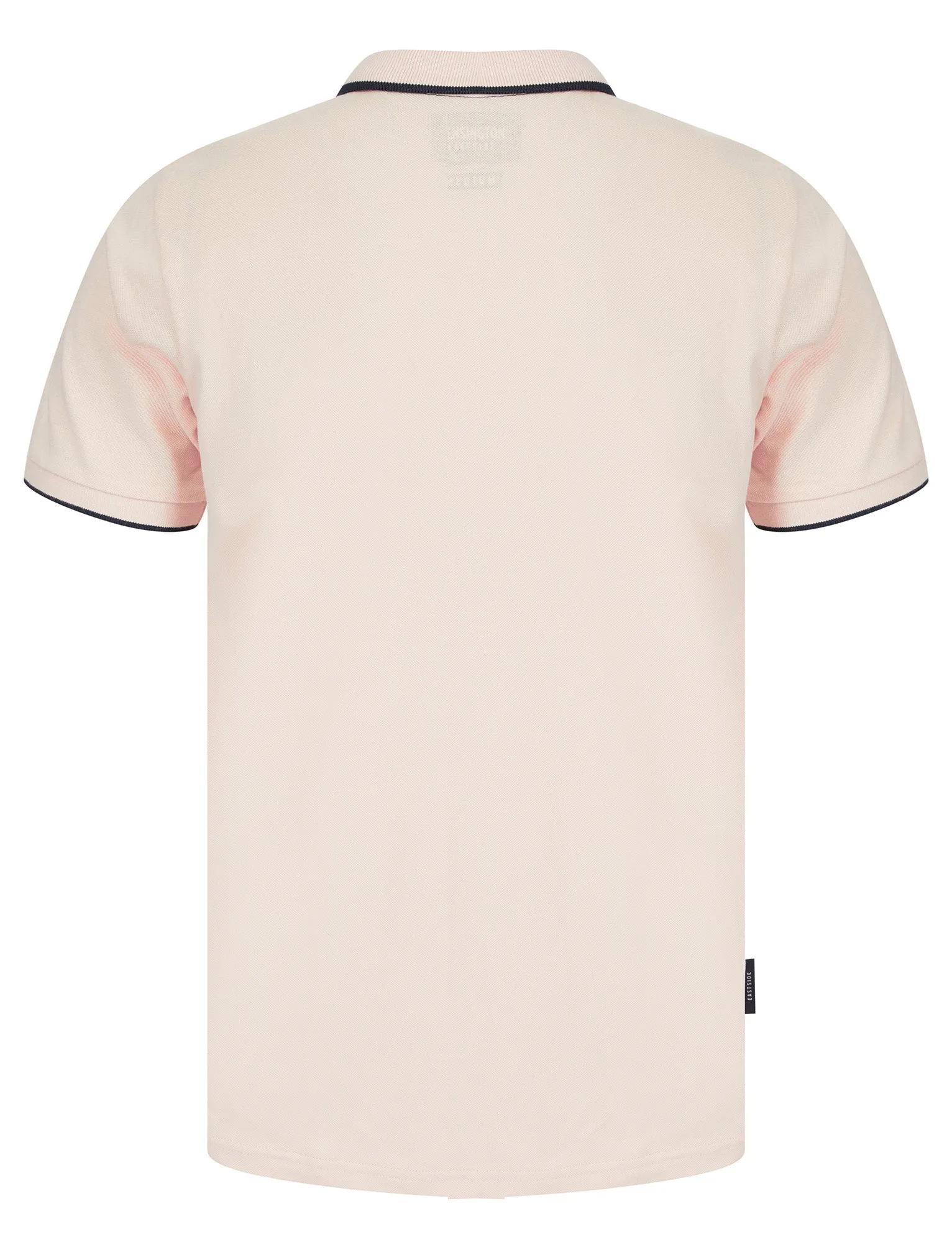 Barge Colour Block Cotton Pique Polo Shirt in Peach Whip - Kensington Eastside