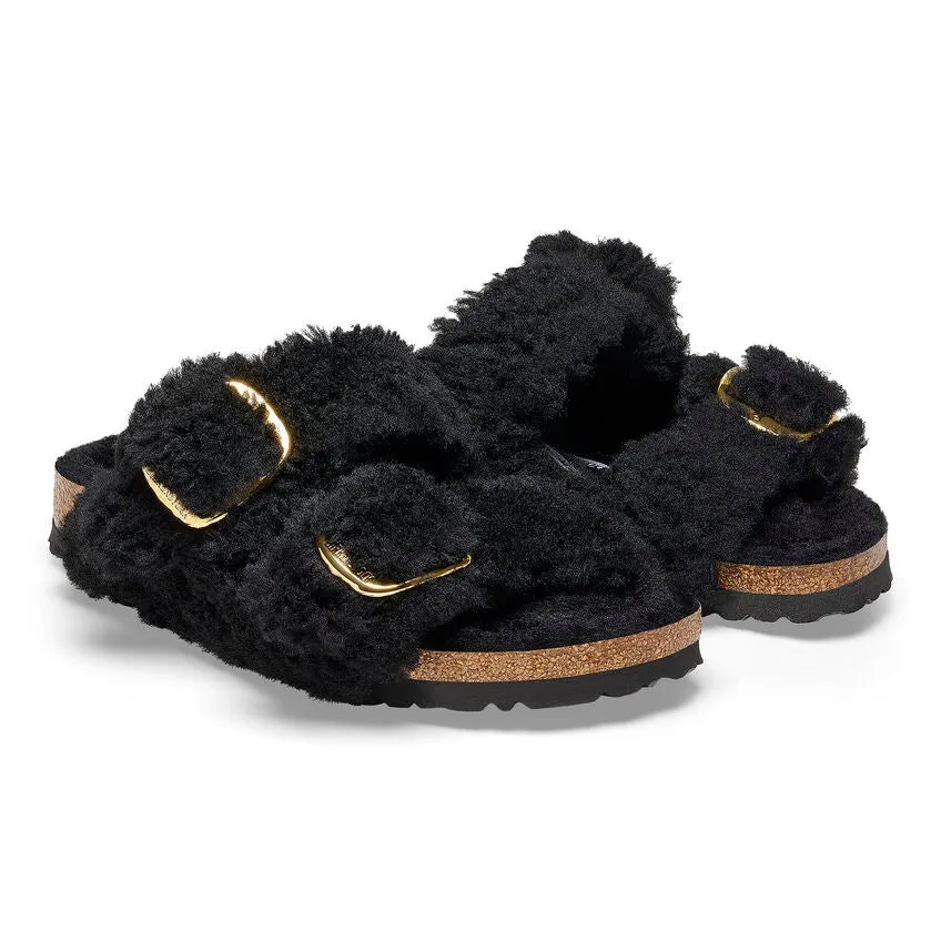 BIRKENSTOCK Women's Arizona Teddy Big Buckle Shearling (Black Gold  - Narrow Fit)