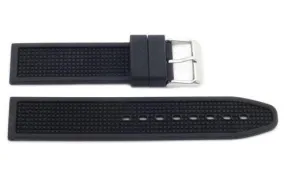 Black Textured Rubber B-RB114 20mm Watch Strap