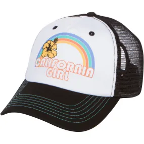 California Girl Trucker Snapback Hat - Black/White