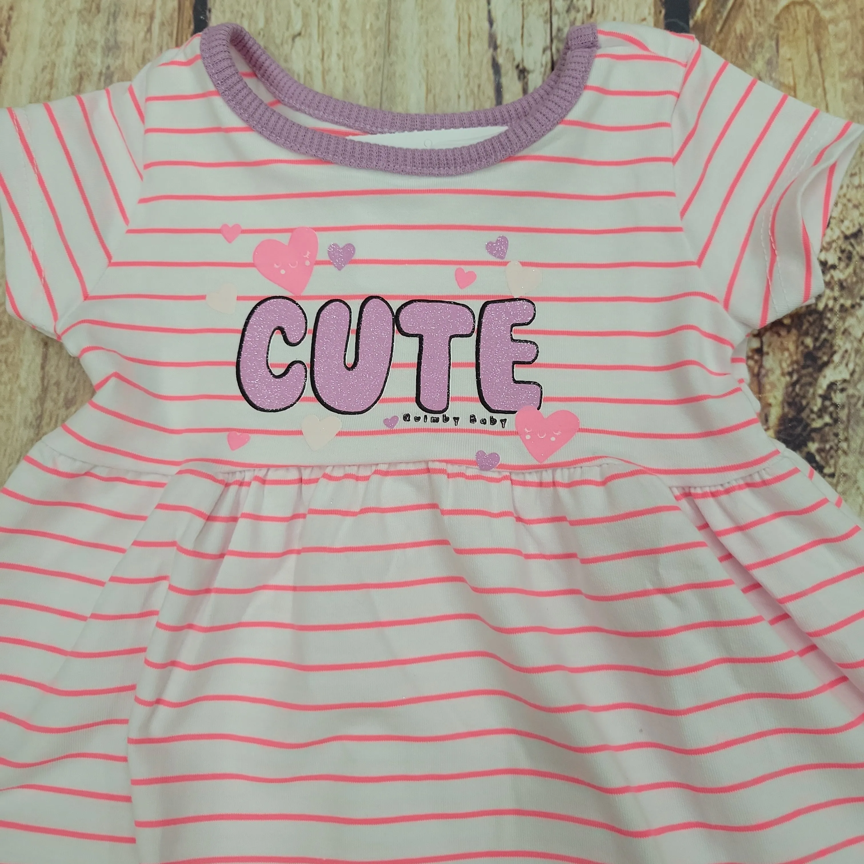 CLEARANCE UP BABY CUTE PINK STRIPE DRESS