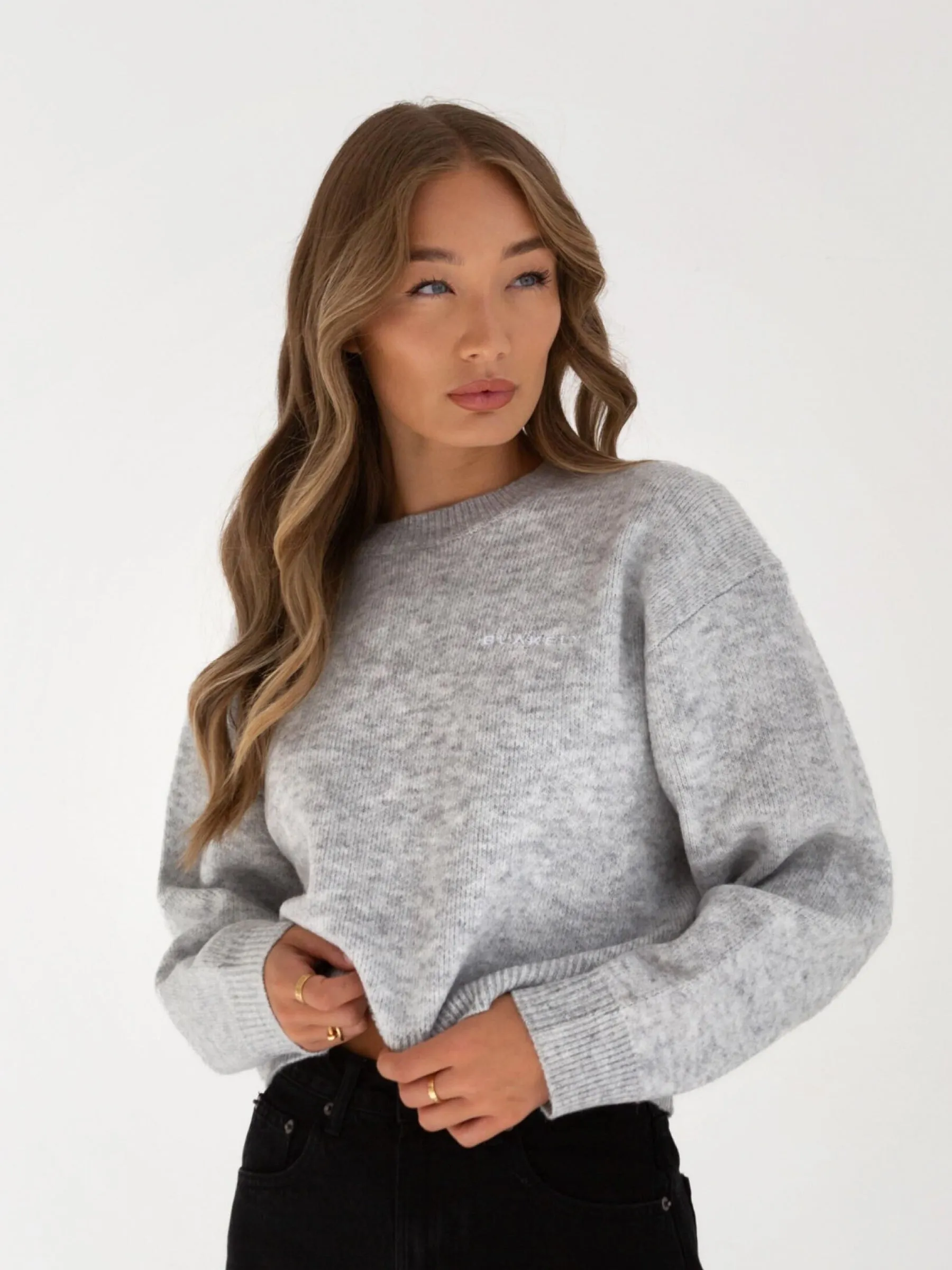 Elara Knitted Jumper - Marl Grey