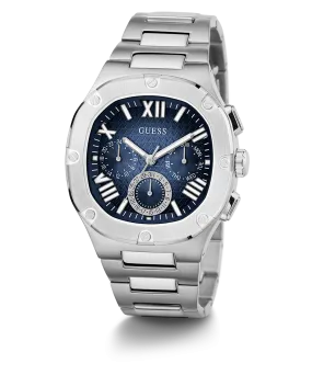 GUESS Mens Silver Tone Multi-function Watch