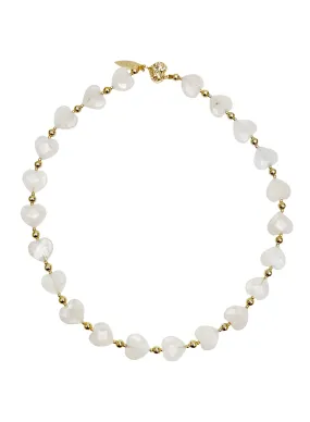 Heart-Shaped Moonstone Choker Necklace LN064