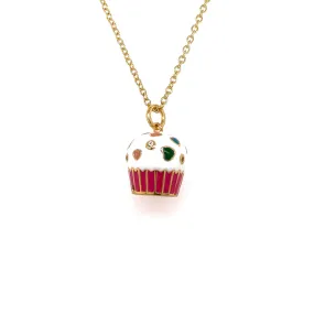 Kids Necklace With Cute Enamel Cupcake Pendant