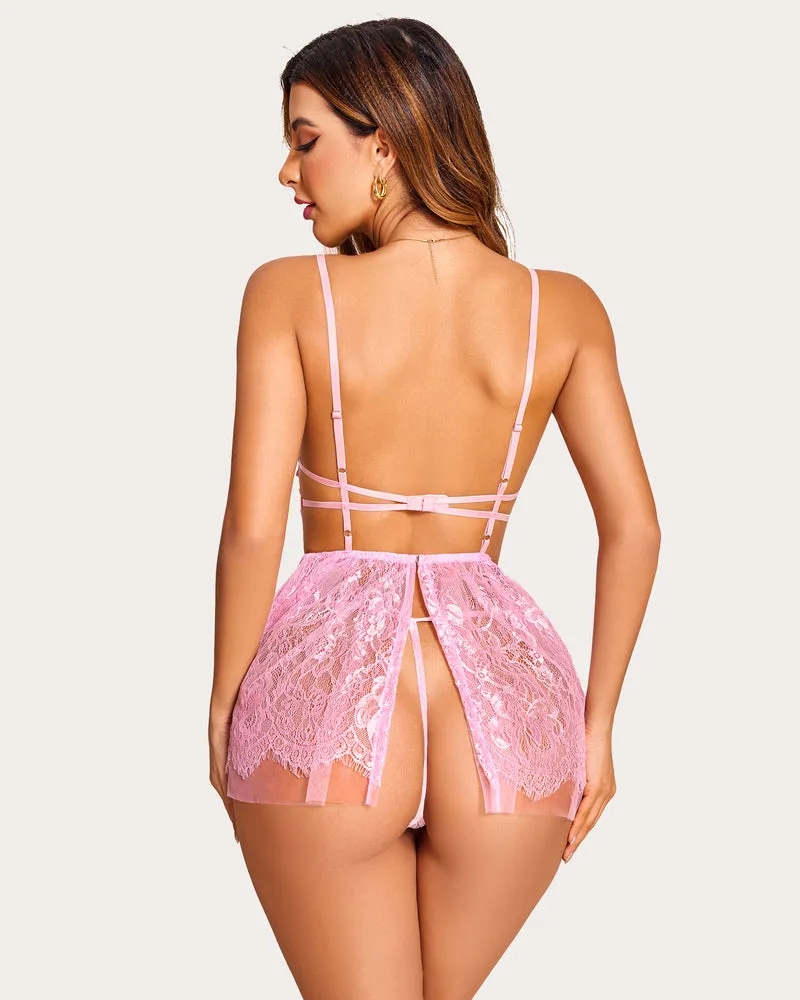 Lace Mesh Babydoll Nightwear