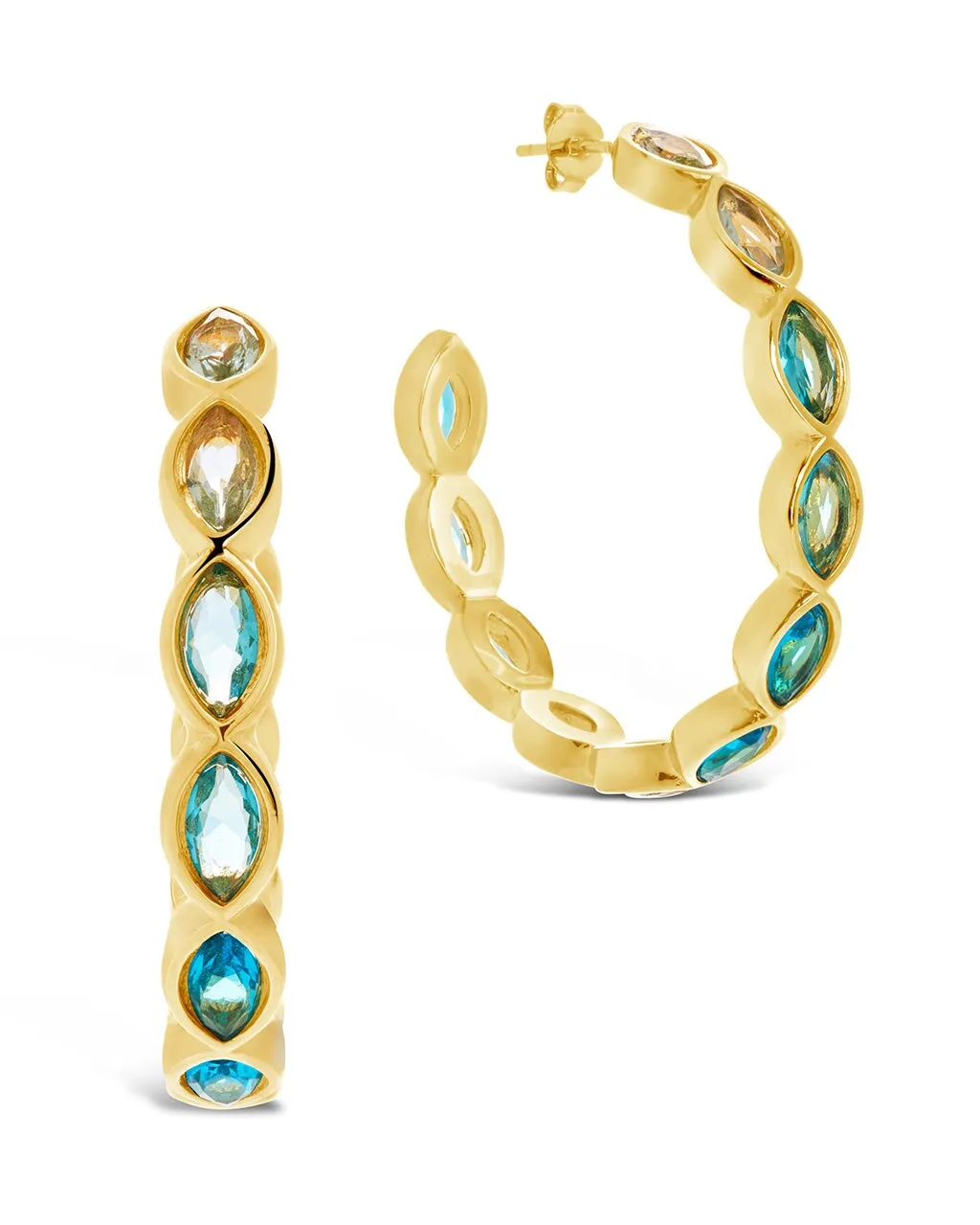 Naomi Multicolored CZ Hoop Earrings