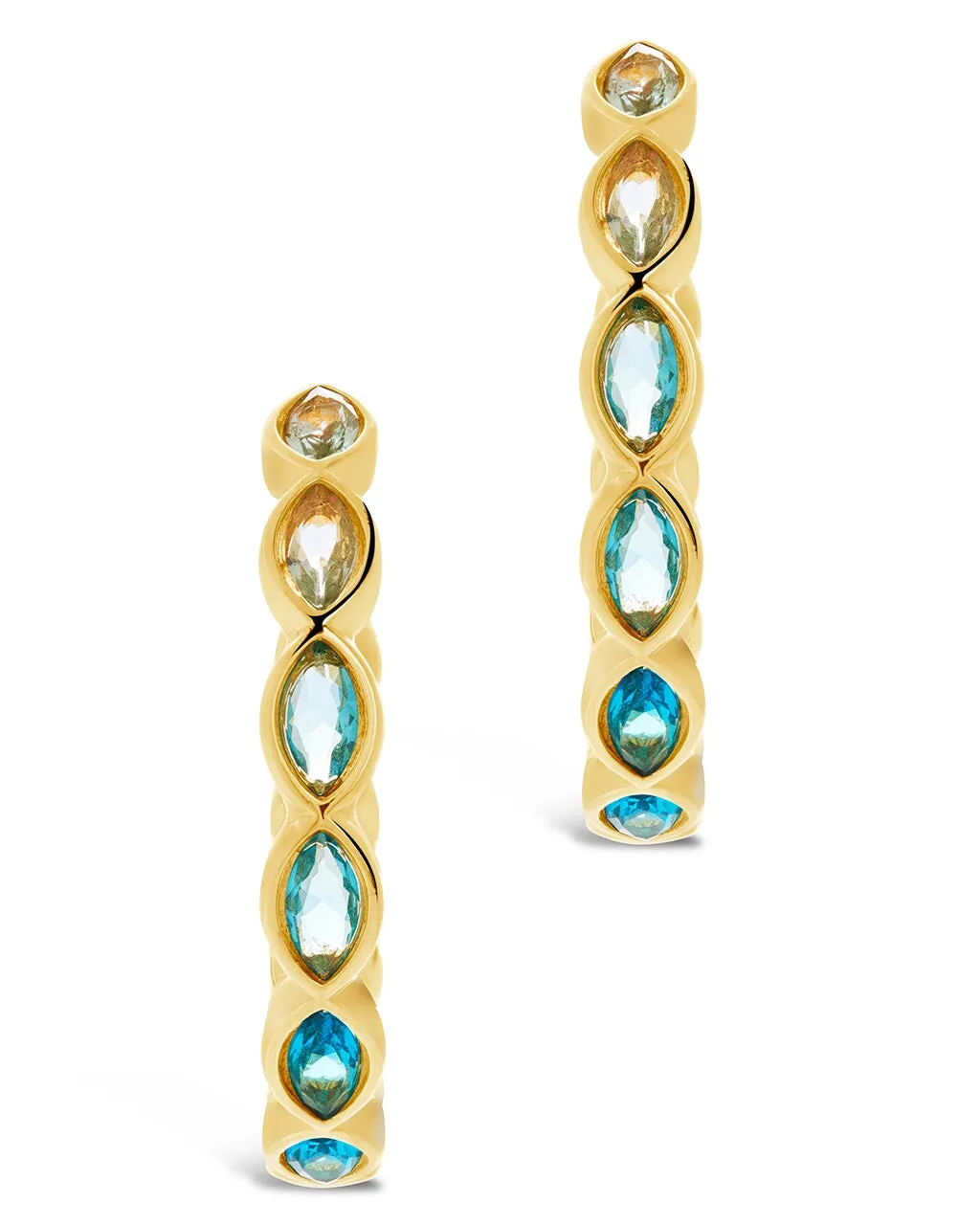 Naomi Multicolored CZ Hoop Earrings