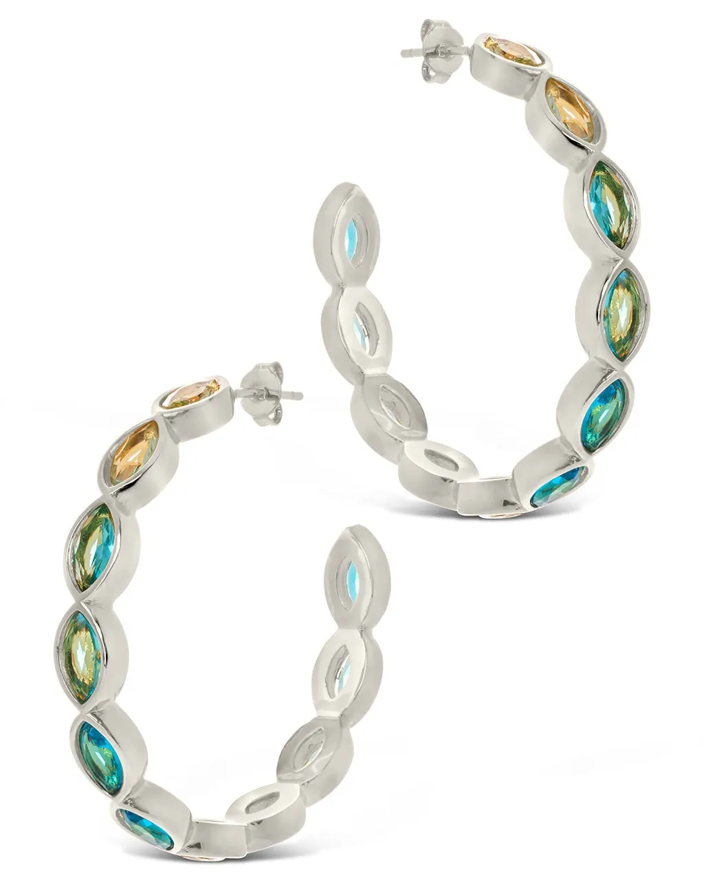 Naomi Multicolored CZ Hoop Earrings