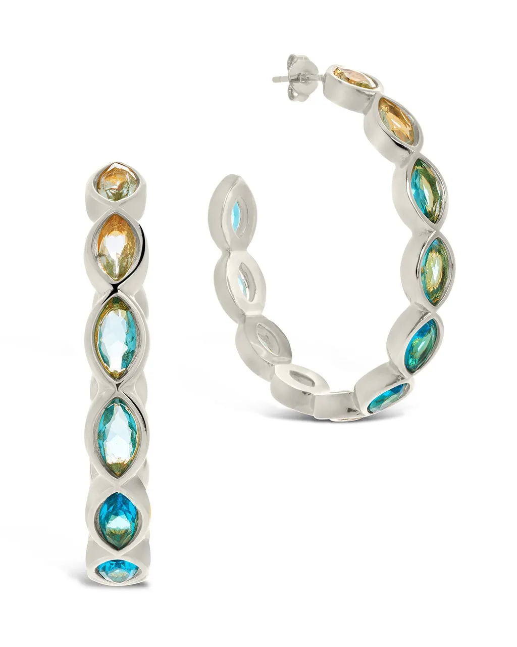 Naomi Multicolored CZ Hoop Earrings