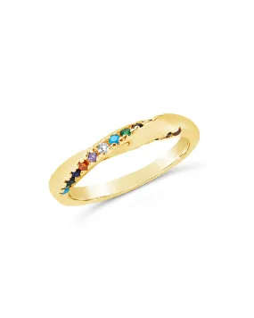 Senta Rainbow CZ Twist Ring