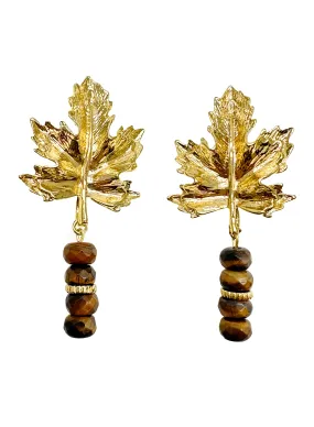 Tiger-eye Maple Statement Earrings KE020