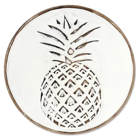 Whitewash Pineapple Wooden Trivet, 2 sizes